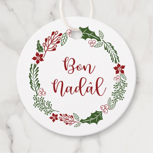 Friulische Vrolijke Kerstmis, Bon Nadâl, Aangepast Bedankjes Labels (Voorkant)