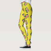 Frivole Paardebloem Gele Vinger Paint Patroon Leggings (Links)