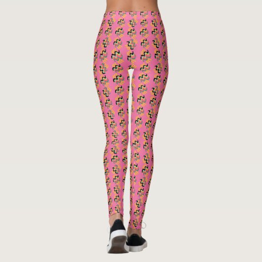 Frivolous Cyclamen Pink Finger Paint Pattern Leggings (Achterkant)