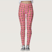 Frivolous Cyclamen Pink Finger Paint Pattern Leggings (Voorkant)