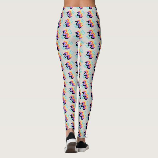 Frivolous Timberwolf White Finger Paint Pattern Leggings (Achterkant)