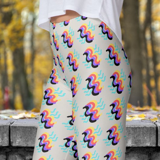 Frivolous Timberwolf White Finger Paint Pattern Leggings