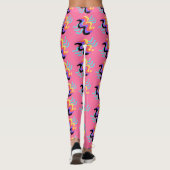 Frivool Frans roze vingerverfpatroon Leggings (Achterkant)