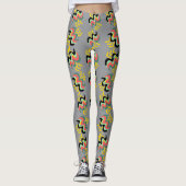 Frivool grijs vingerverfpatroon leggings (Voorkant)