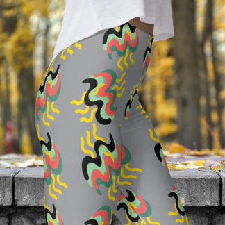 Frivool grijs vingerverfpatroon leggings