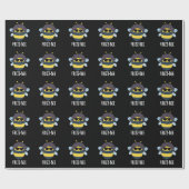 Frizz-Bee Funny Afro Bee Pun Dark BG Cadeaupapier (Vlak)