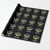 Frizz-Bee Funny Afro Bee Pun Dark BG Cadeaupapier (Uitgerold)