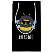 Frizz-Bee Funny Afro Bee Pun Dark BG Klein Cadeauzakje (Voorkant)