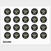 Frizz-Bee Funny Afro Bee Pun Dark BG Ronde Sticker (Vel)