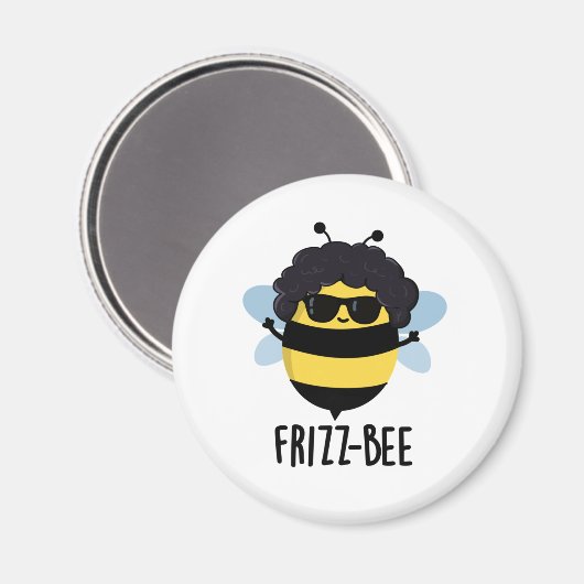 Frizz-Bee Funny Afro Bee Pun Magneet (Voorkant / Achterkant)