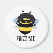 Frizz-Bee Funny Afro Bee Pun Magneet (Voorkant)