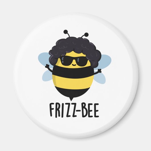 Frizz-Bee Funny Afro Bee Pun Magneet (Voorkant)