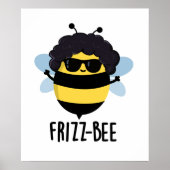 Frizz-Bee Funny Afro Bee Pun Poster (Voorkant)