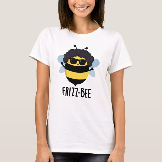Frizz-Bee Funny Afro Bee Pun T-shirt (Voorkant)
