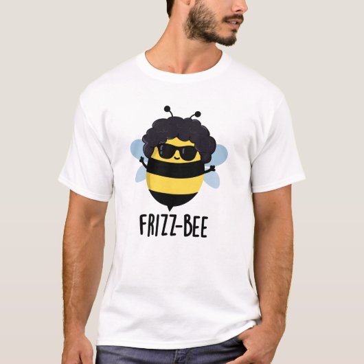 Frizz-Bee Funny Afro Bee Pun T-shirt (Voorkant)