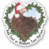 Frizzle Chick Chicken Wreater Kerstmis Sticker (Voorkant)