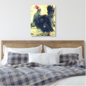 Frizzle Rooster Canvas Afdruk (Insitu (Slaapkamer))