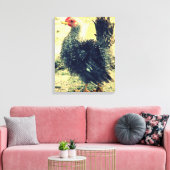 Frizzle Rooster Canvas Afdruk (Insitu (Woonkamer))