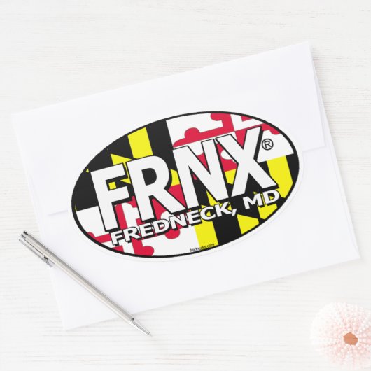 FRNX Maryland Vlag Decal Ovale Sticker (Envelop)
