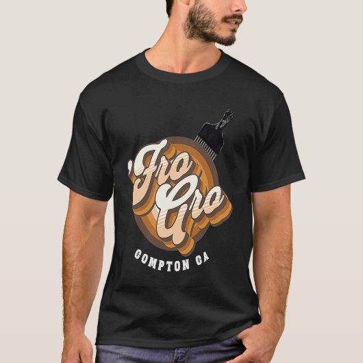 Fro Gro Compton California Afro Pick Raised Fist T-shirt (Voorkant)