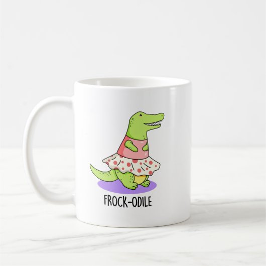 Frock-odile Funny Crocodile Pun Koffiemok (Links)