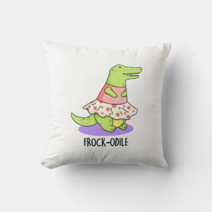 Frock-odile Funny Crocodile Pun Kussen