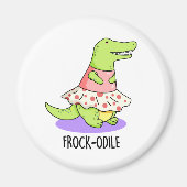 Frock-odile Funny Crocodile Pun Magneet (Voorkant)