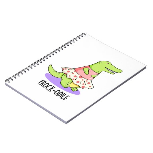 Frock-odile Funny Crocodile Pun Notitieboek (Linkerzijde)