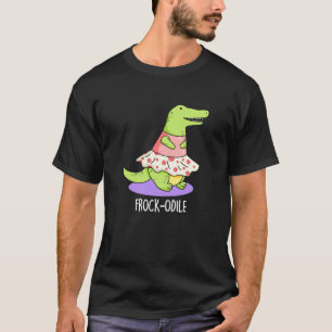 Frock-odile Grappige Krokodil Pun Dark BG T-shirt