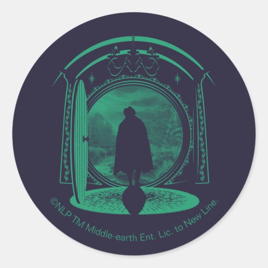FRODO™ Leaving THE SHIRE™ Silhouette Ronde Sticker (Voorkant)