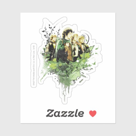 FRODO™ met Hobbits Collage Sticker (Vel)