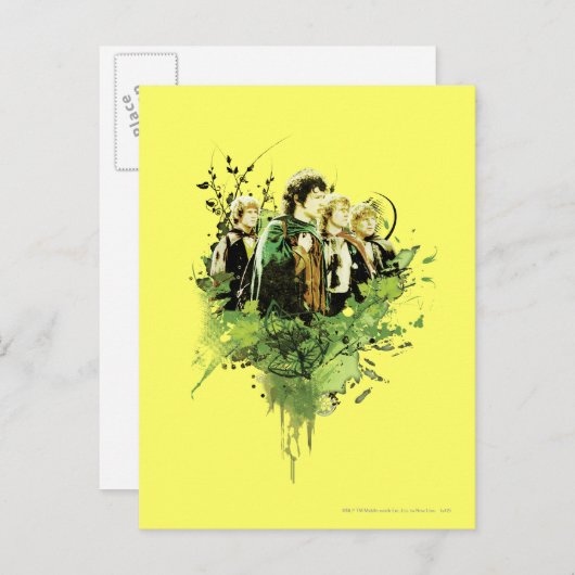 FRODO™ met Hobbits Vector Collage Briefkaart (Voorkant / Achterkant)