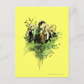FRODO™ met Hobbits Vector Collage Briefkaart (Voorkant)