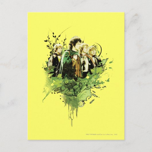 FRODO™ met Hobbits Vector Collage Briefkaart (Voorkant)