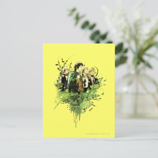 FRODO™ met Hobbits Vector Collage Briefkaart (Staand voorkant)