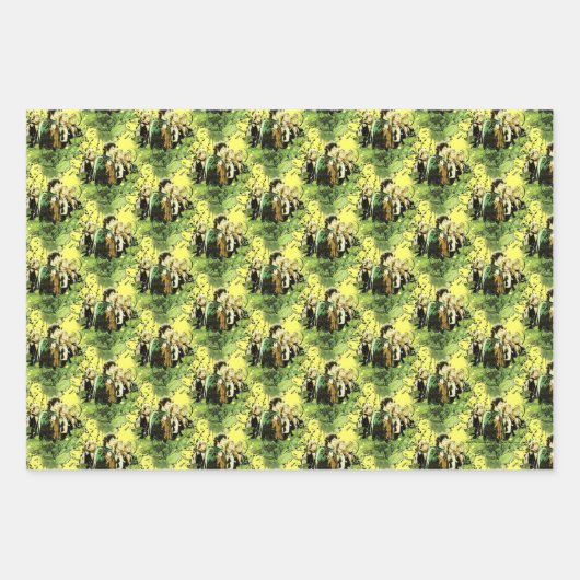 FRODO™ met Hobbits Vector Collage Inpakpapier Vel (Voorkant)