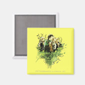 FRODO™ met Hobbits Vector Collage Magneet (Voorkant / Achterkant)