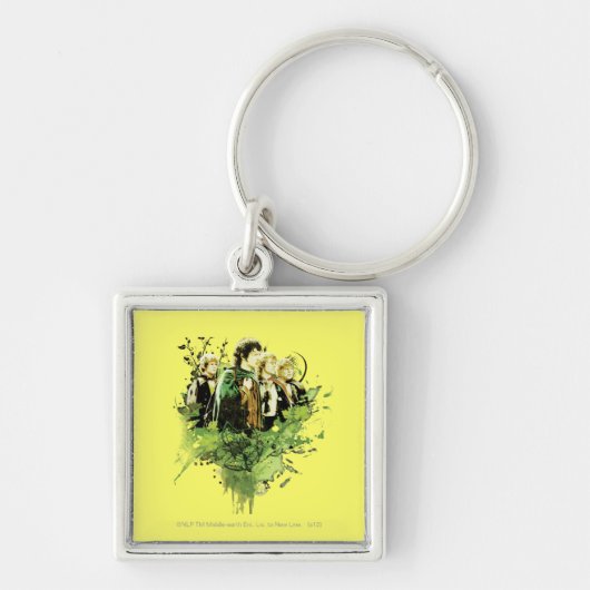 FRODO™ met Hobbits Vector Collage Sleutelhanger (Voorkant)