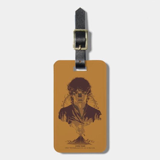 FRODO™ MOUNT DOOM™ Tengwar-inscriptie Grafisch Bagagelabel (Voorkant verticaal)
