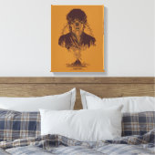 FRODO™ MOUNT DOOM™ Tengwar-inscriptie Grafisch Canvas Afdruk (Insitu (Slaapkamer))