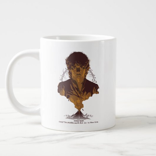FRODO™ MOUNT DOOM™ Tengwar-inscriptie Grafisch Grote Koffiekop (Links)