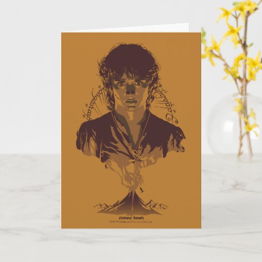 FRODO™ MOUNT DOOM™ Tengwar inscriptie grafisch Kaart (Gele Bloem)