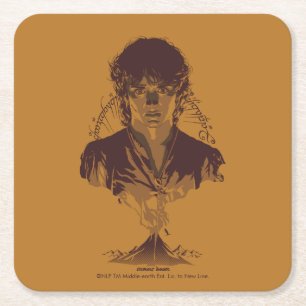 FRODO™ MOUNT DOOM™ Tengwar-inscriptie Grafisch Kartonnen Onderzetters