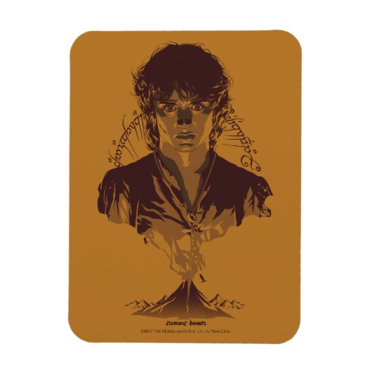 FRODO™ MOUNT DOOM™ Tengwar-inscriptie Grafisch Magneet (Verticaal)
