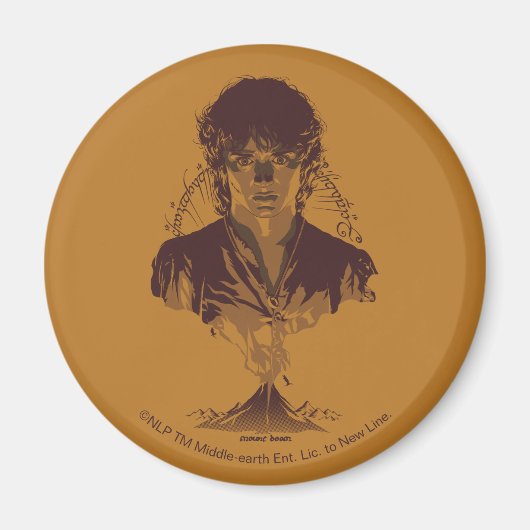 FRODO™ MOUNT DOOM™ Tengwar-inscriptie Grafisch Magneet (Voorkant)