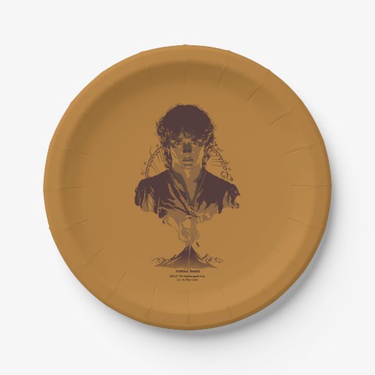 FRODO™ MOUNT DOOM™ Tengwar-inscriptie Grafisch Papieren Bordje (Voorkant)