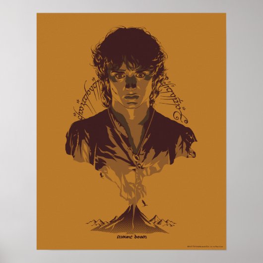 FRODO™ MOUNT DOOM™ Tengwar-inscriptie Grafisch Poster (Voorkant)