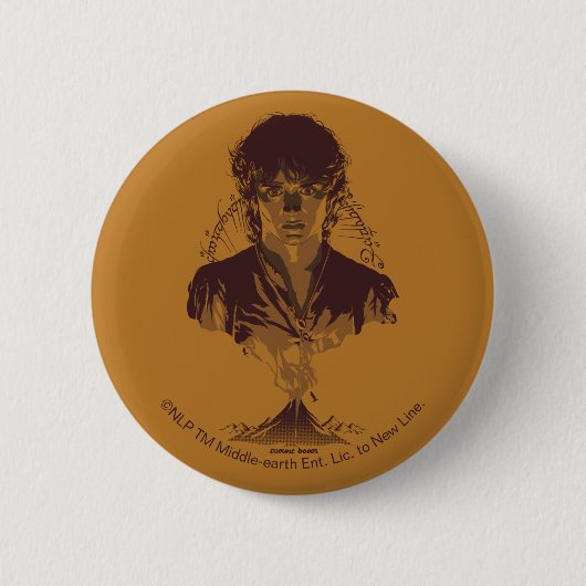 FRODO™ MOUNT DOOM™ Tengwar-inscriptie Grafisch Ronde Button 5,7 Cm (Voorkant)
