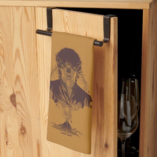 FRODO™ MOUNT DOOM™ Tengwar-inscriptie Grafisch Theedoek (Derde Gevouwen)
