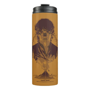 FRODO™ MOUNT DOOM™ Tengwar-inscriptie Grafisch Thermosbeker